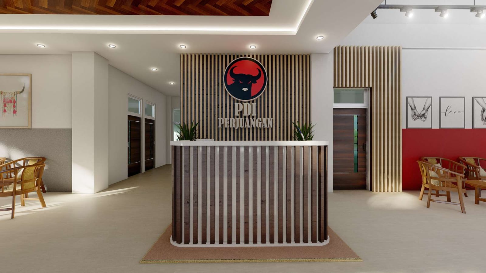 Perencanaan Interior Kantor PDIP DPC Pacitan - foto 2